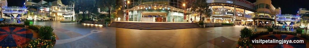 Nighttime Shopping Plaza Exterior