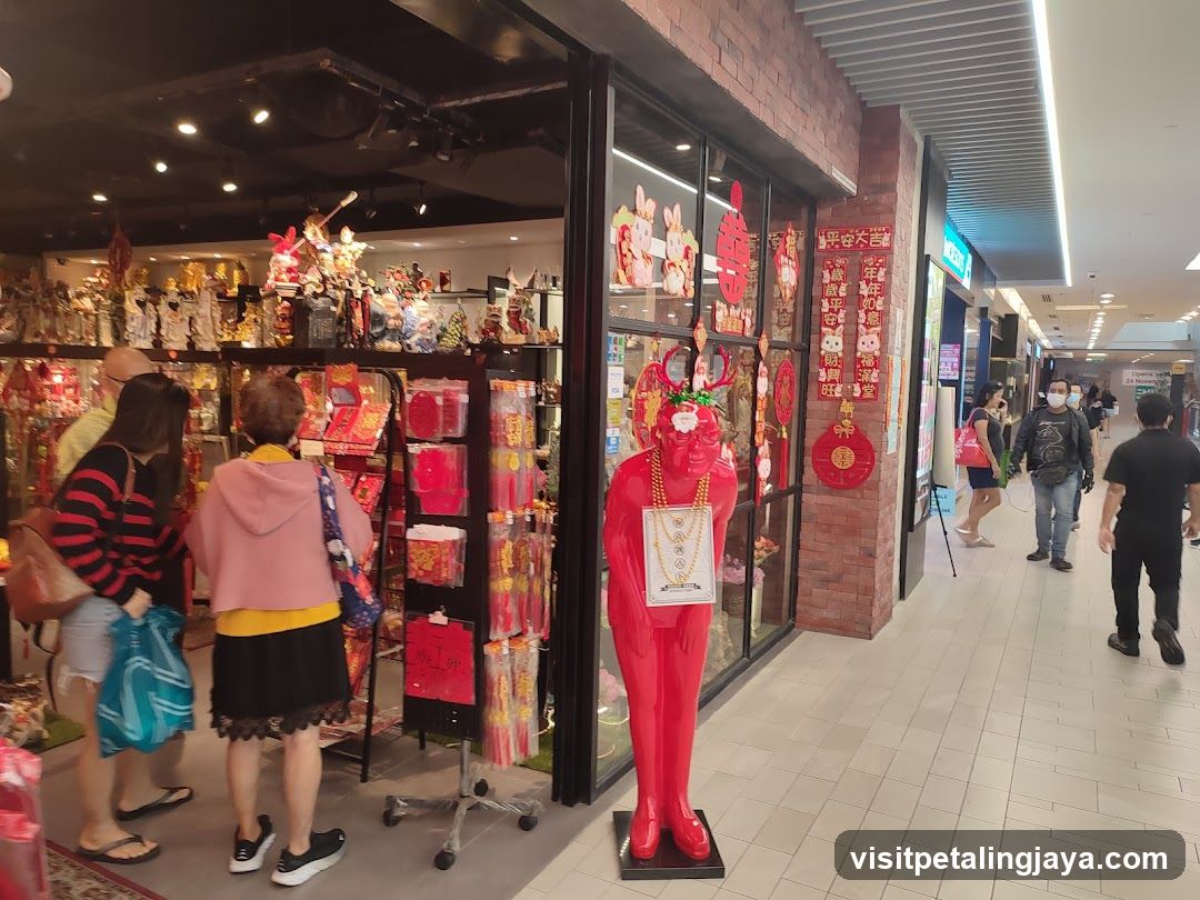 Red Statue Shop Interior