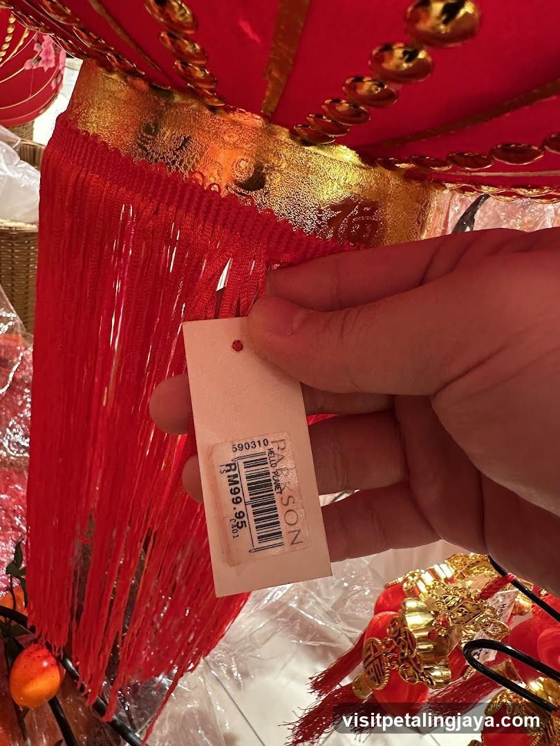 Red Chinese New Year Decorations with Price Tag