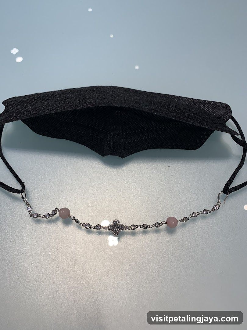 Black Mask with Decorative Chain