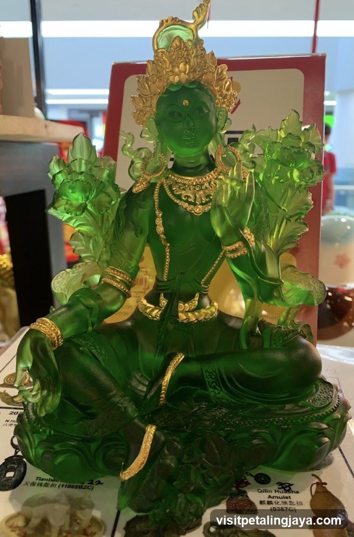 Green Jade Buddha Statue Display