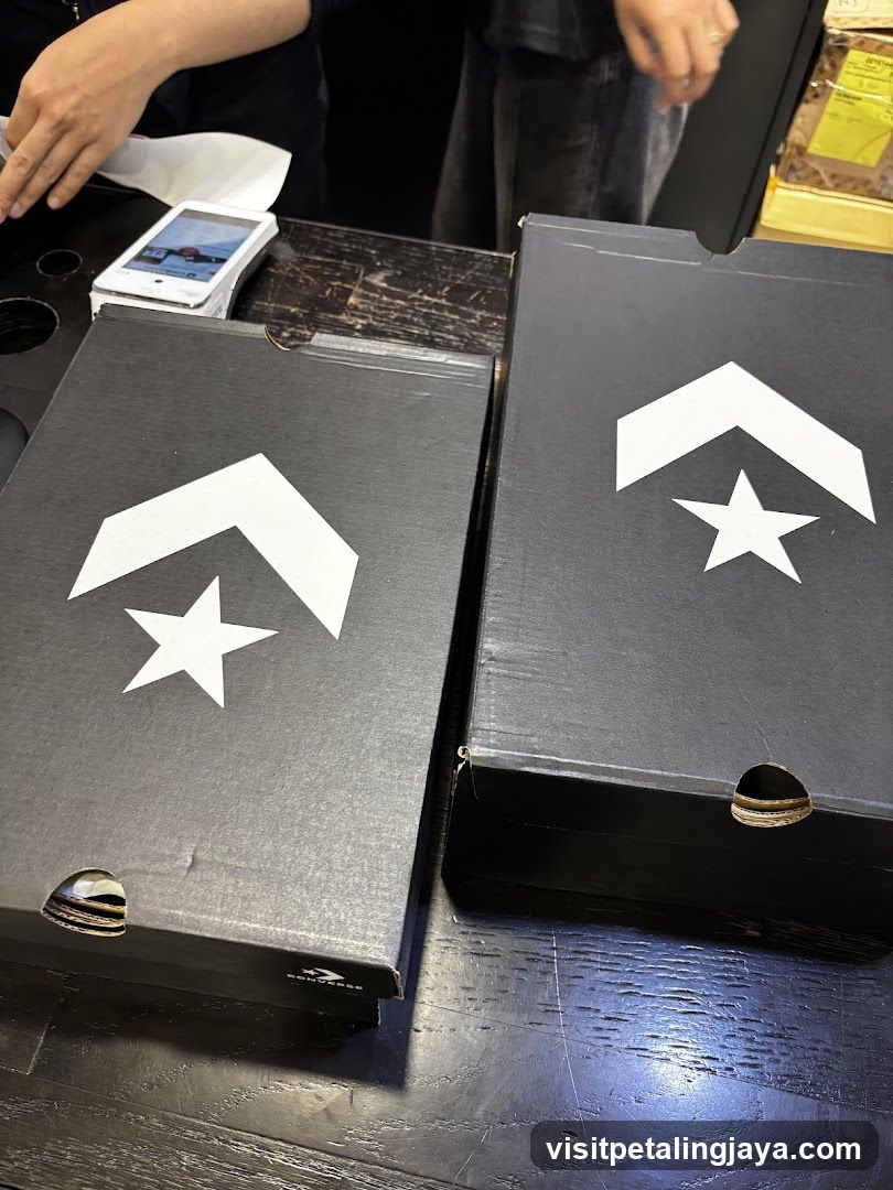 Converse Shoe Boxes on Table