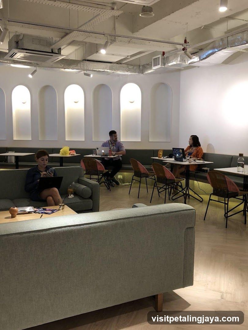 Interior of a modern café or co-working space