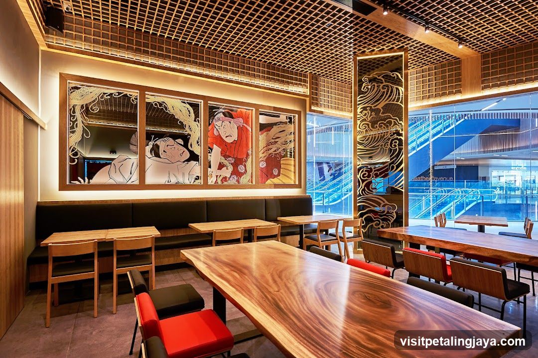 Interior of a Japanese-style restaurant or cafe