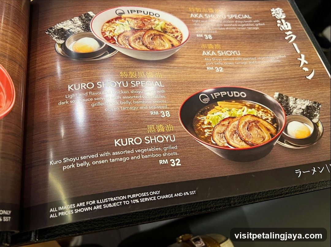 Ippudo Ramen Menu Page