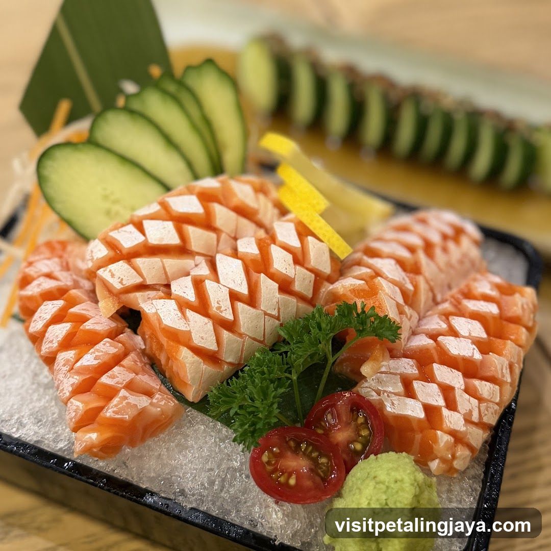 Sashimi Platter with Salmon and Cucumber