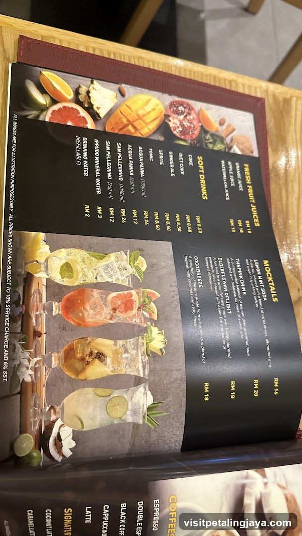 Fresh Fruit Juices & Mocktails Menu