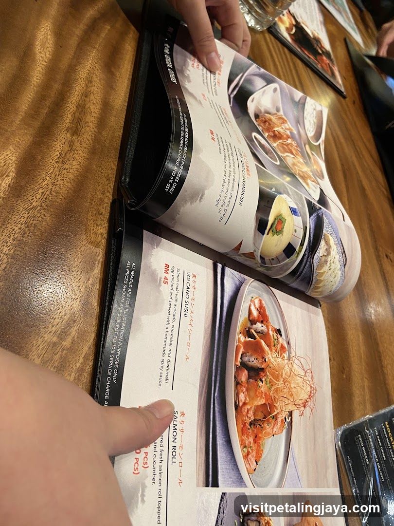 Sushi Menu at Restaurant