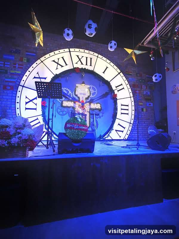 Stage Setup with Giant Clock