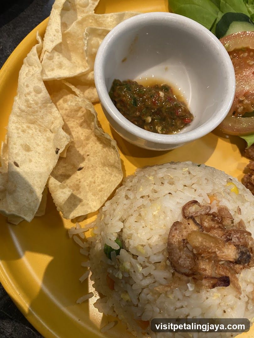 Fried Rice with Chips and Dipping Sauce