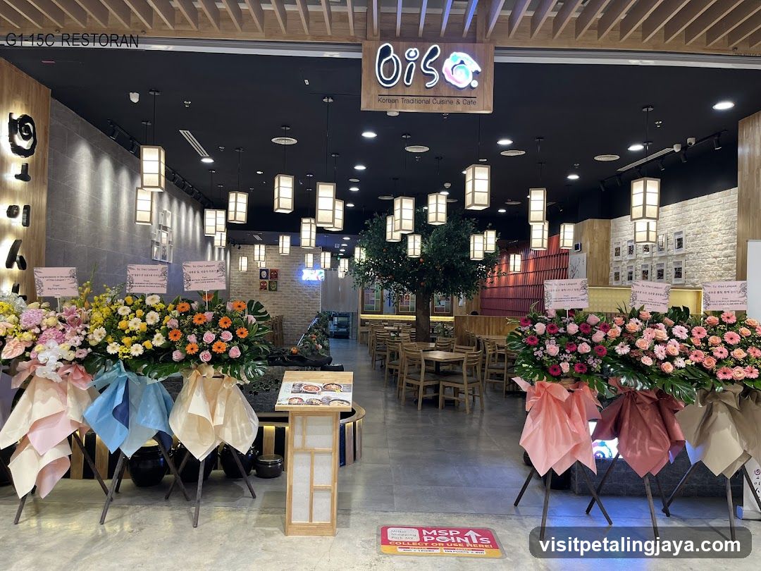 Bis Restaurant Interior with Flower Arrangements