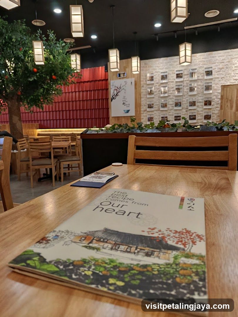 Restaurant Interior with Menu on Table