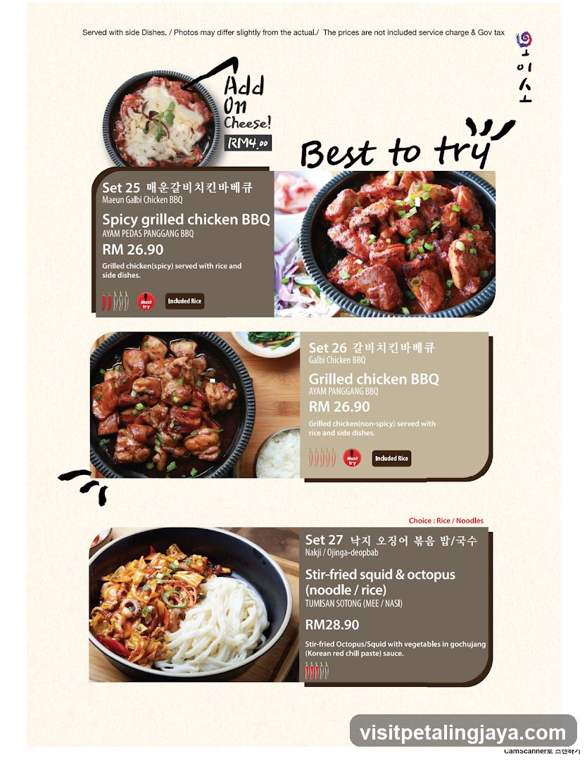 Chicken BBQ Menu