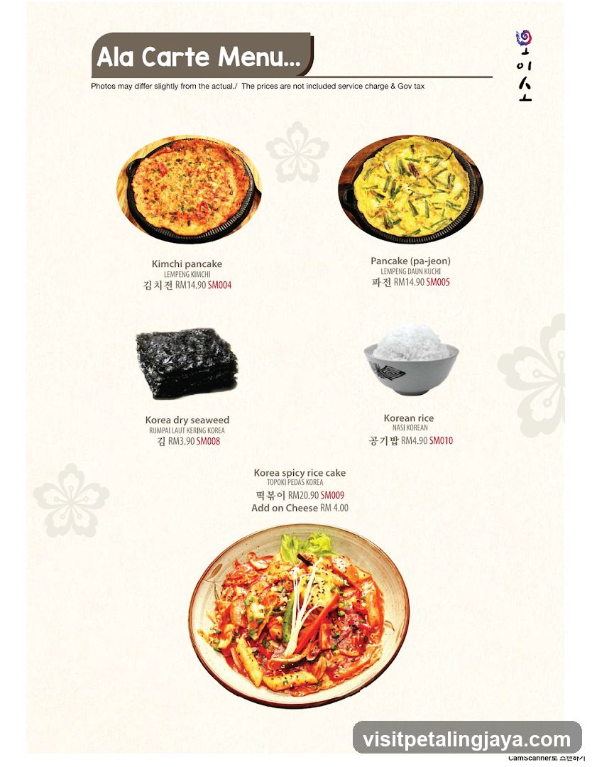 Ala Carte Menu...