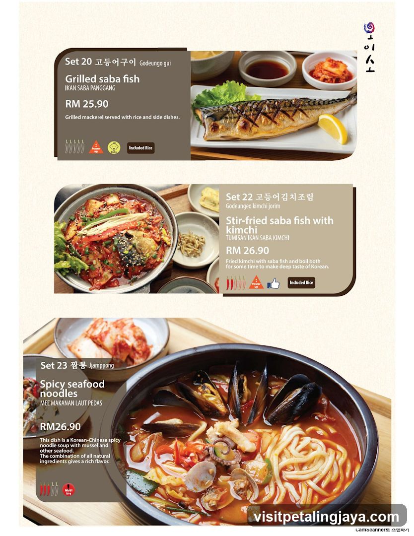 Korean Cuisine Menu Display
