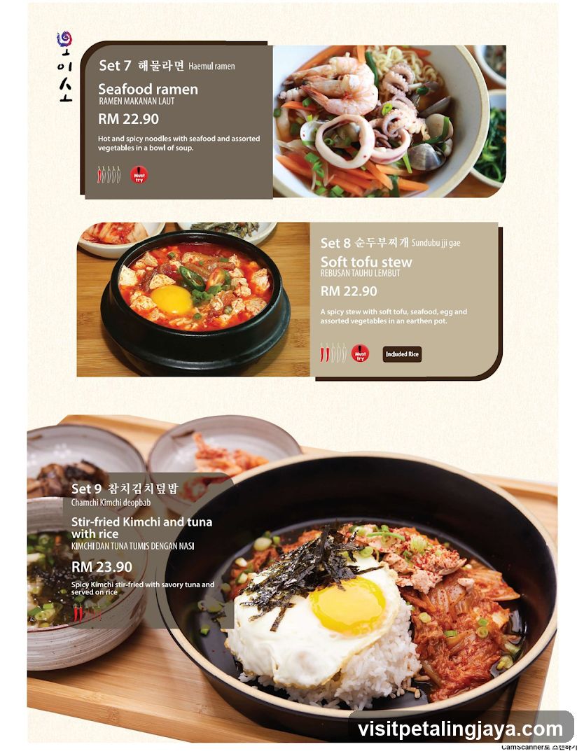 Korean Cuisine Menu Display
