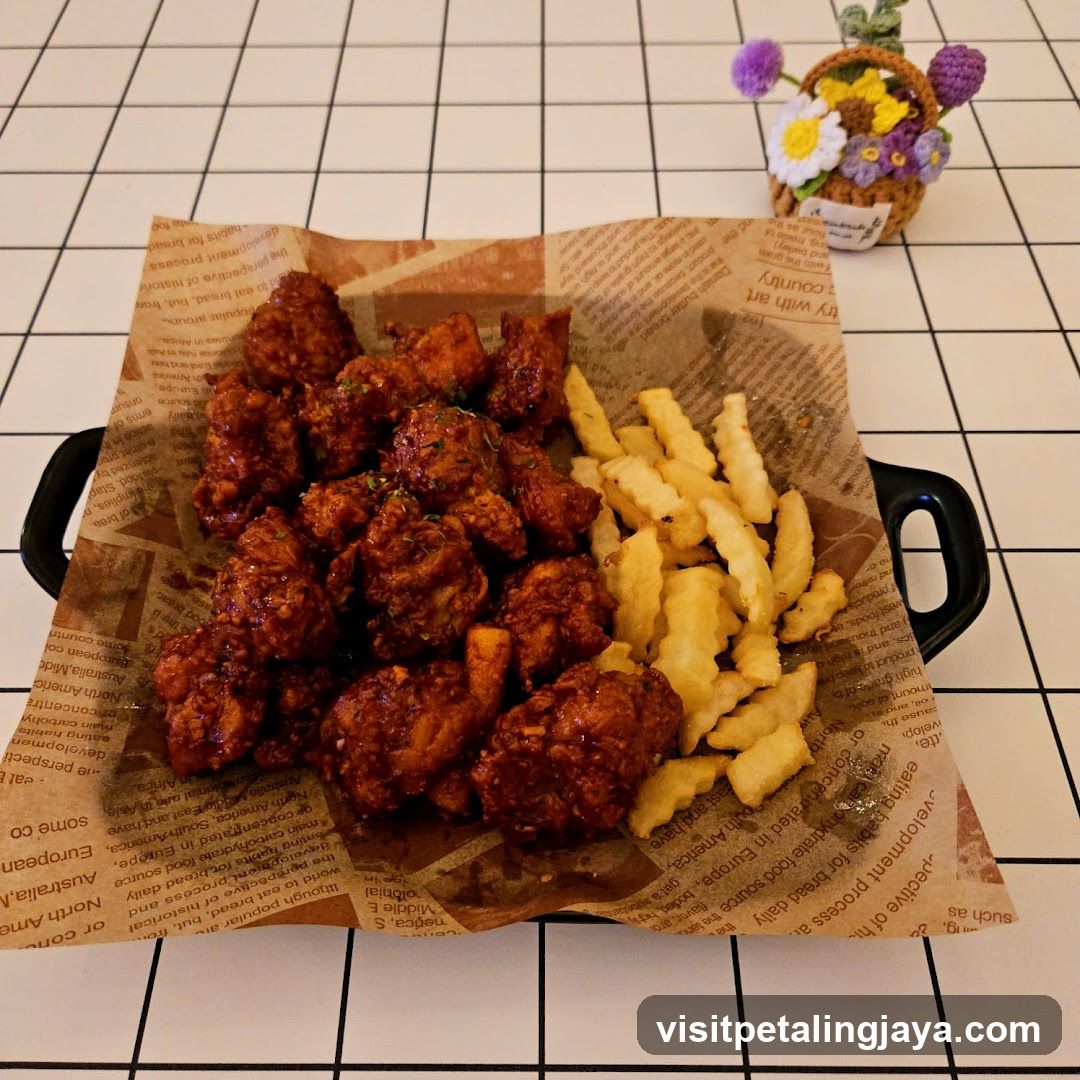 Fried Chicken and Fries with Decorative Basket