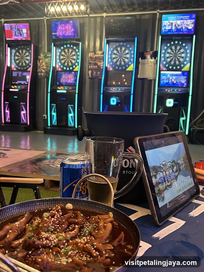 Dart Game Room with Food and Drink