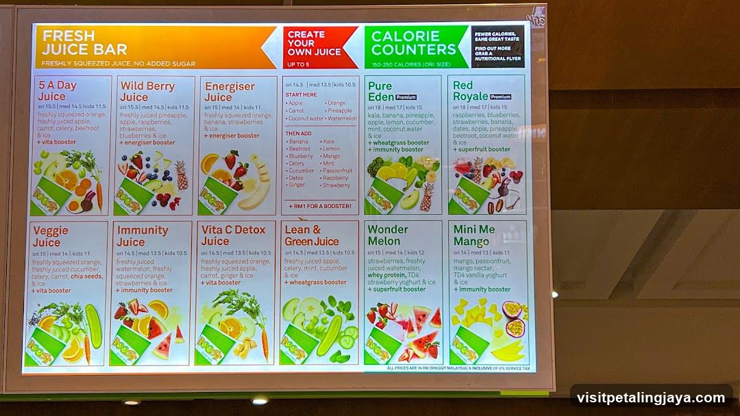 Fresh Juice Bar Menu Board