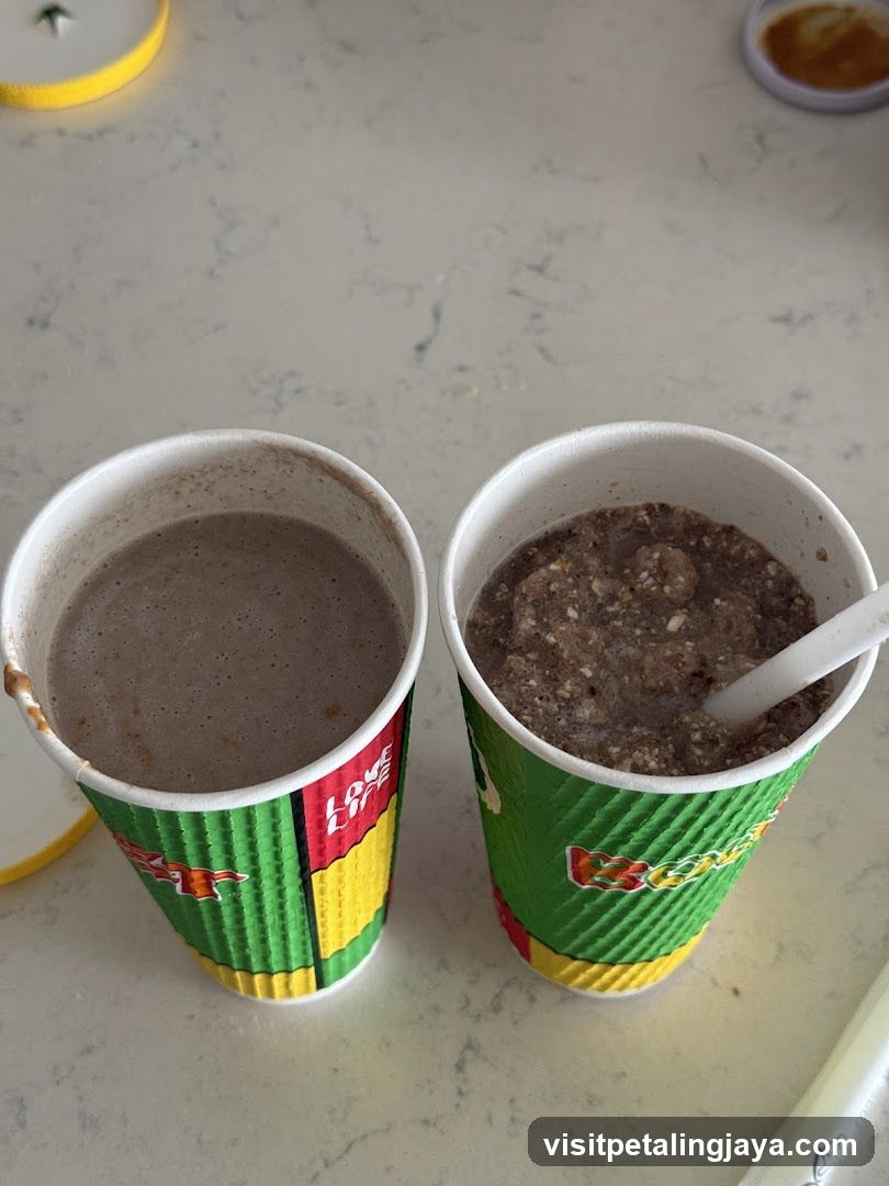 Two cups of chocolate drink