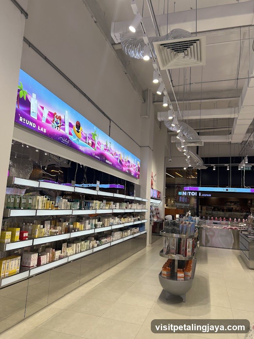 Interior of a retail store with product displays