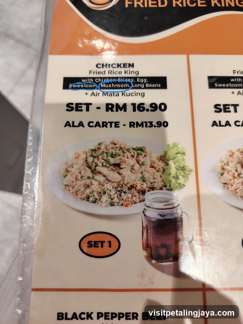 Fried Rice King Menu Page