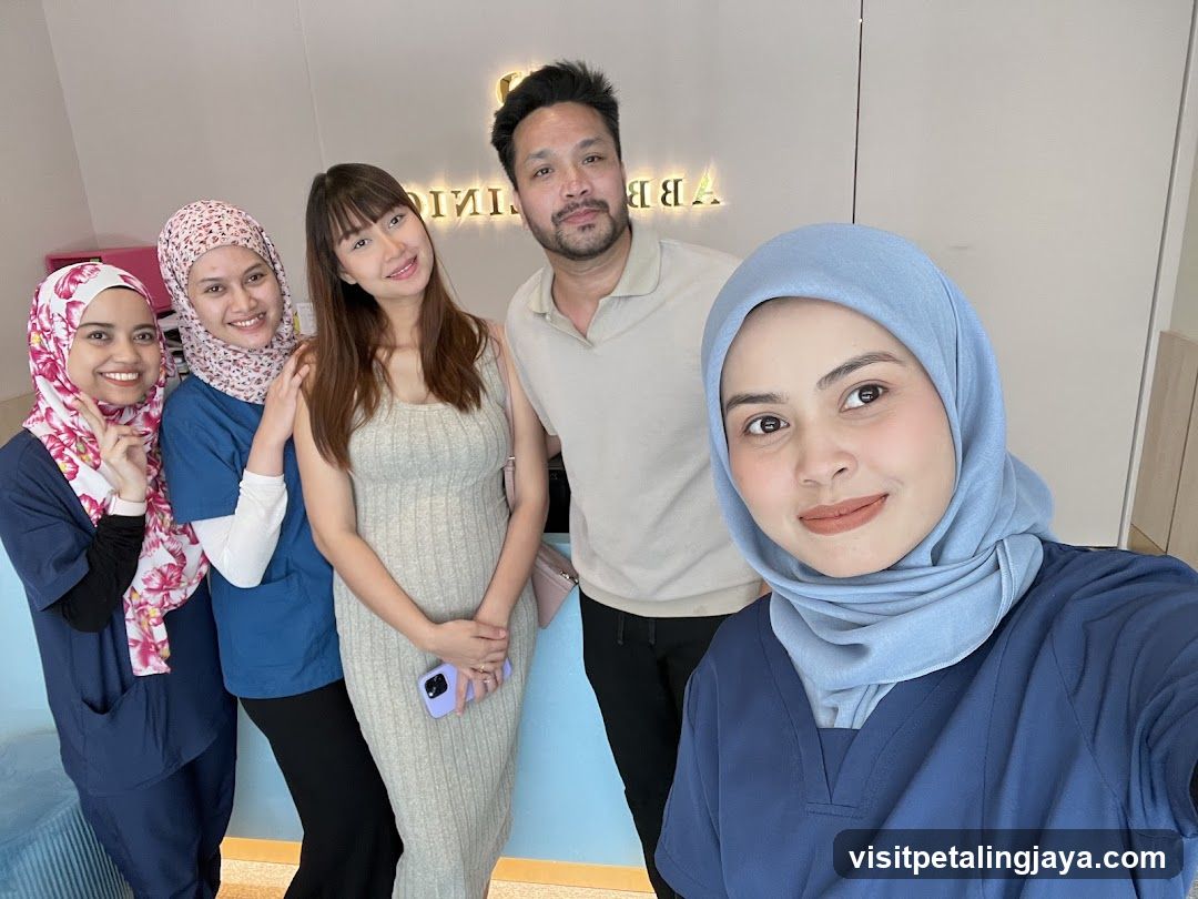 Group selfie in medical or clinic setting
