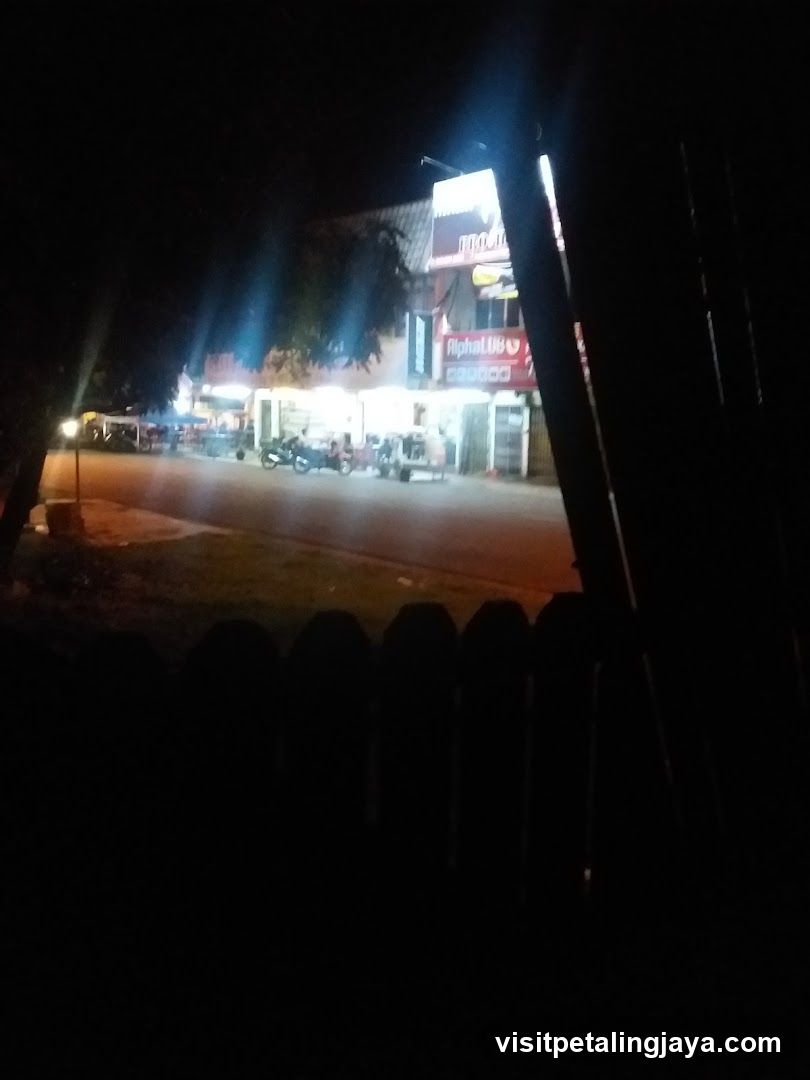 Night Street View with Shop Signage