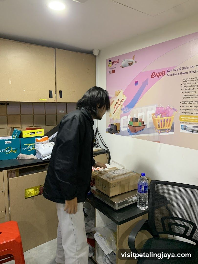 Interior of a courier or shipping office