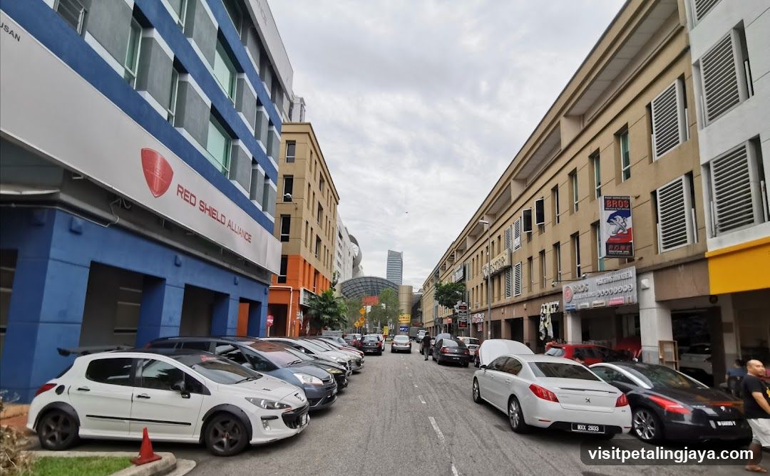 Street Scene with Parked Cars and Buildings