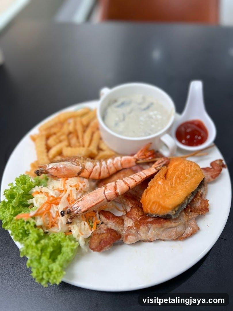 Seafood Platter with Fries and Dip