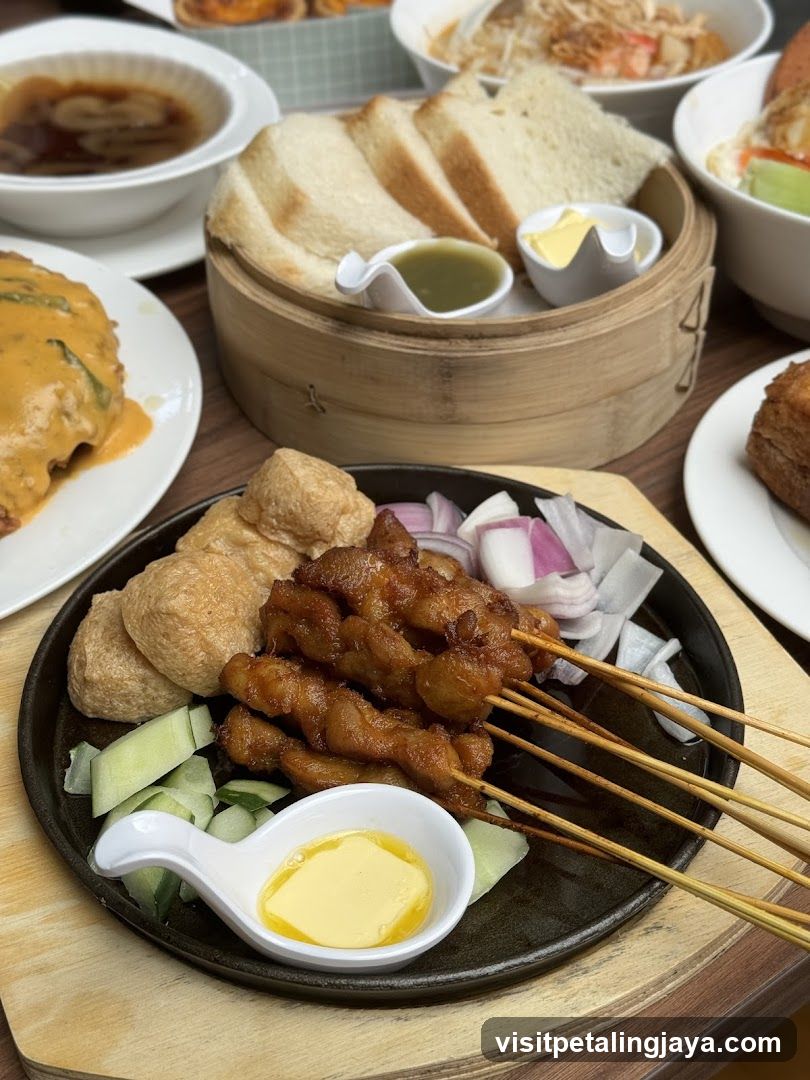 Food Spread with Satay and Bread