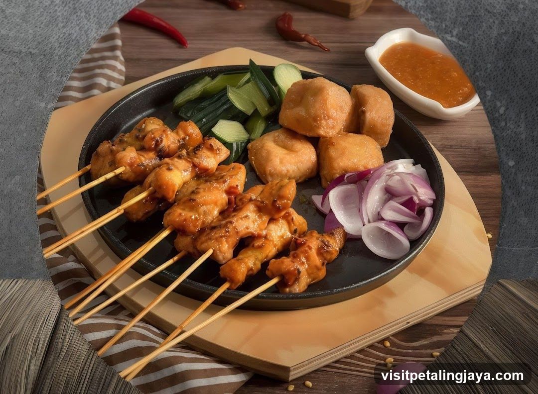 Sate Ayam with Side Dishes