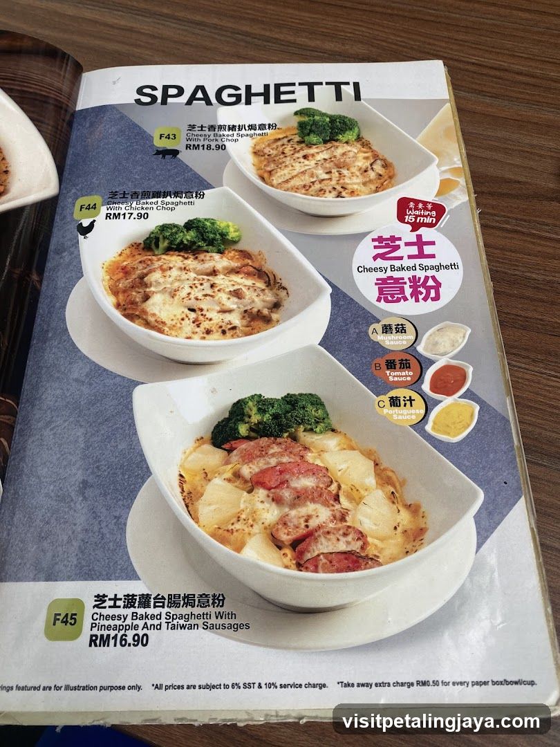 Spaghetti Menu Page