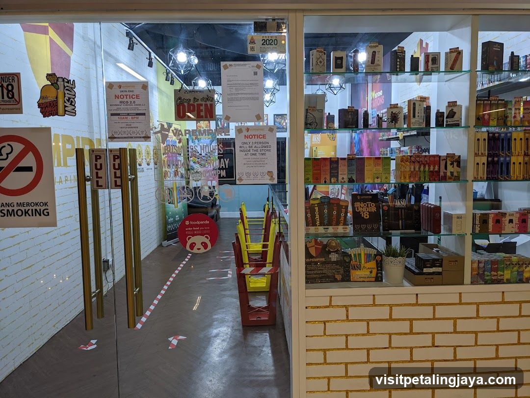 Store Interior View Through Glass Door