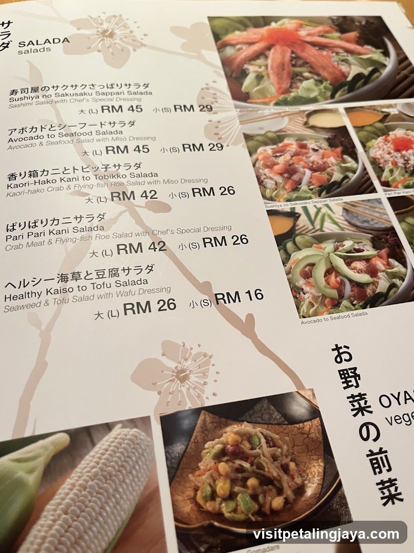 Salad Menu Page