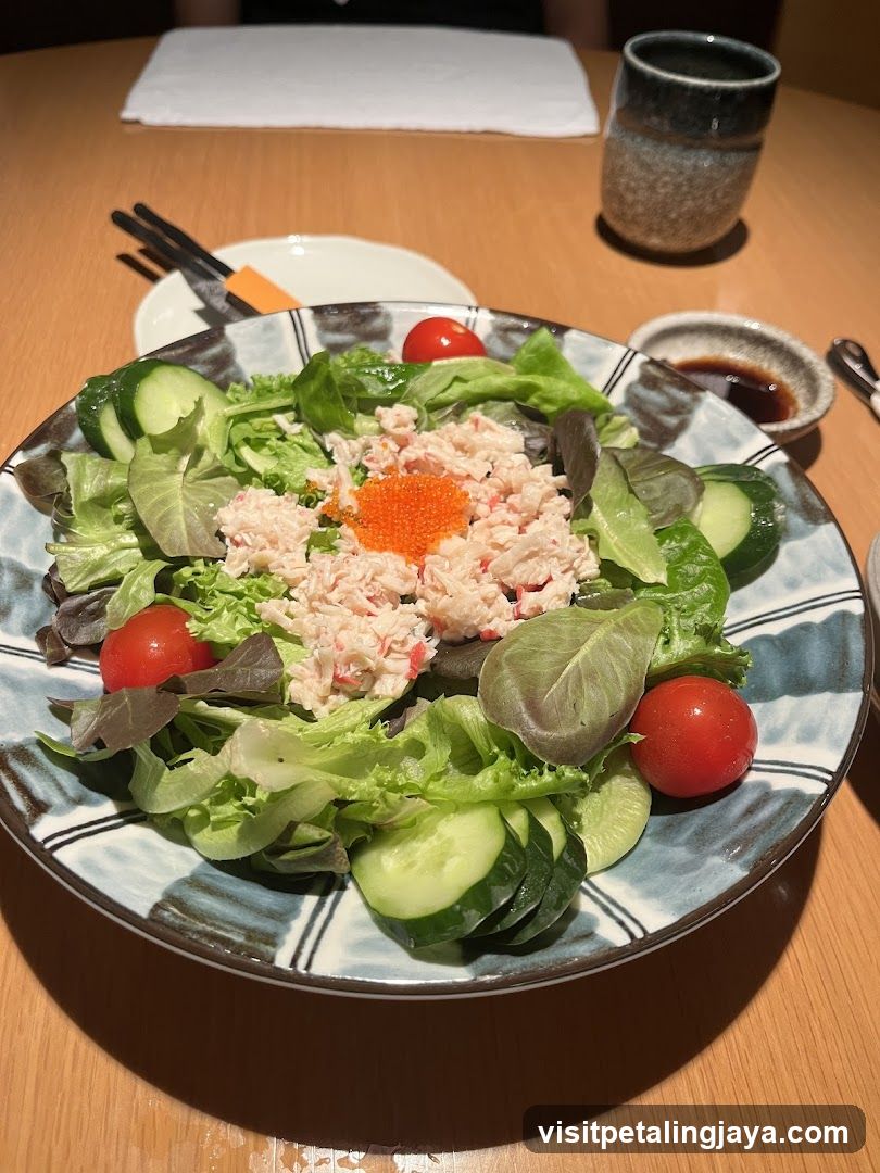 Salad with Crab Salad and Caviar
