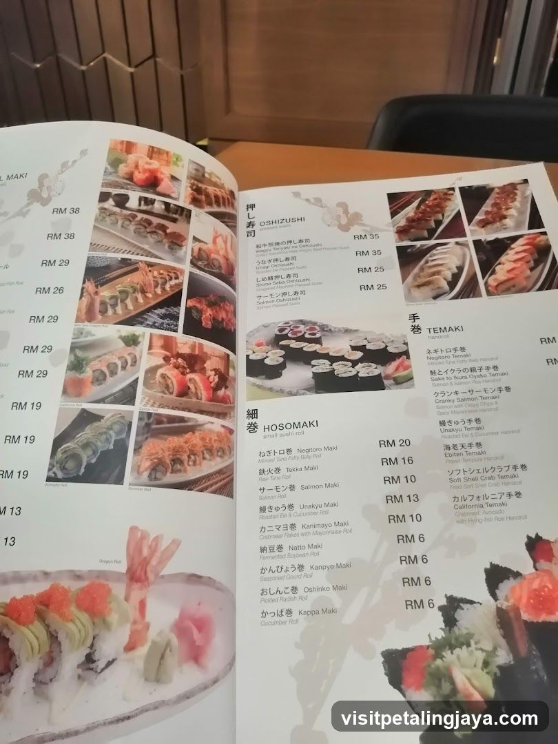 Sushi Menu Page