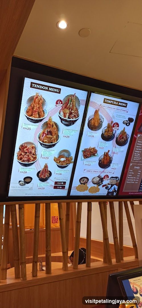Tendon and Tempura Menu Display