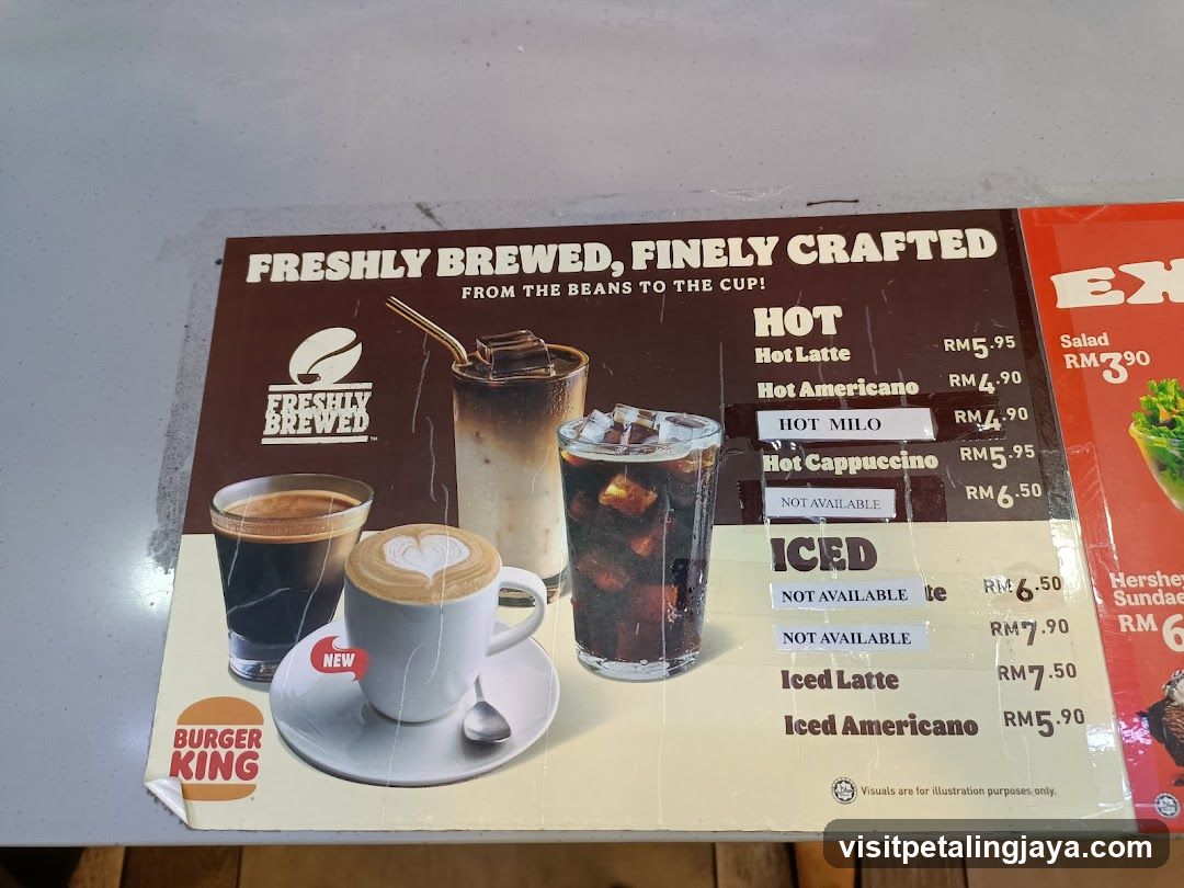 Freshly Brewed Coffee Menu