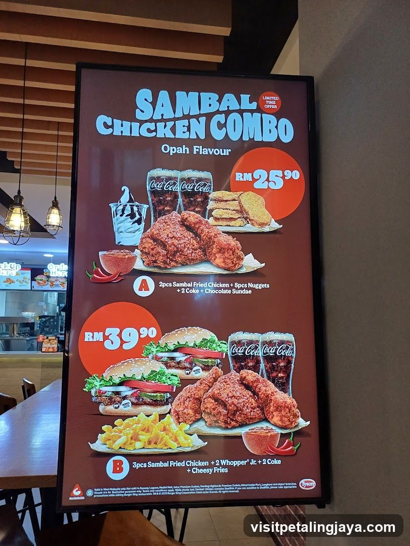 Sambal Chicken Combo Menu Board