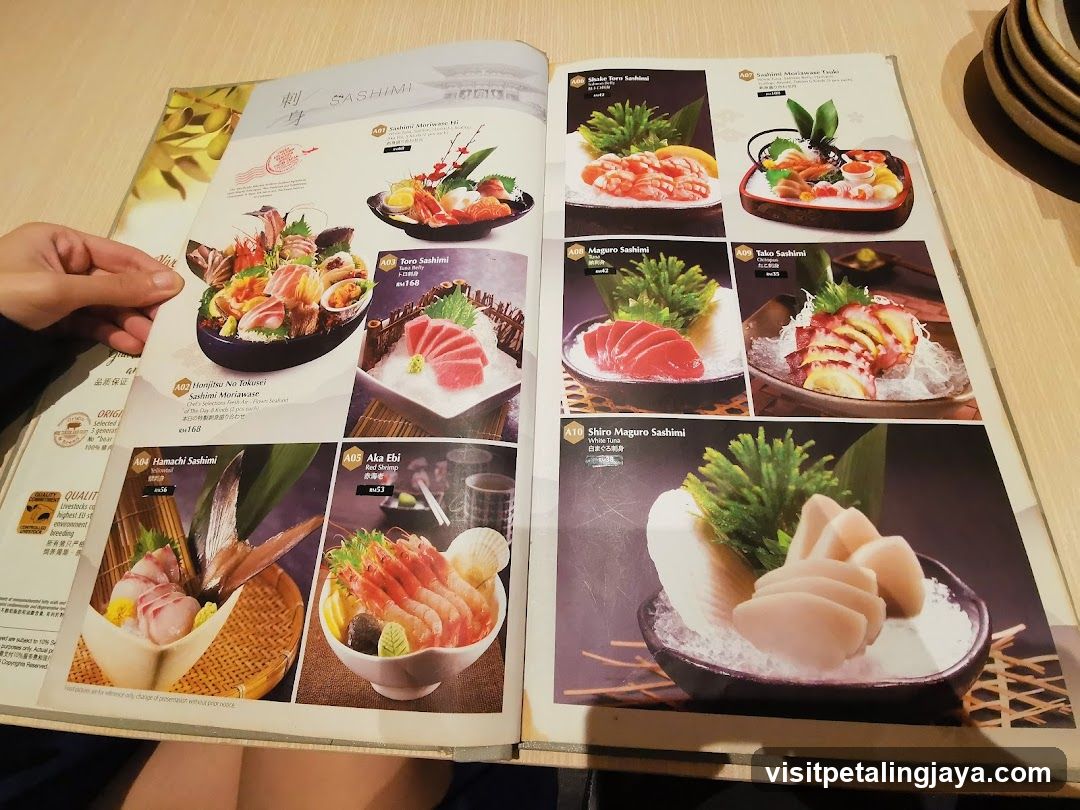 Sashimi Menu Display
