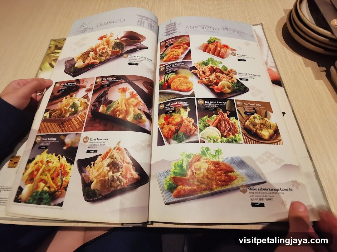Japanese Restaurant Menu Pages
