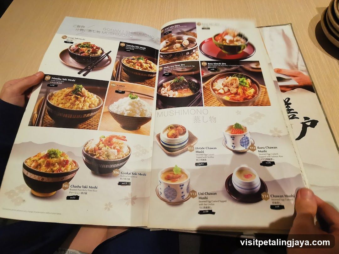 Mushimono Menu Page