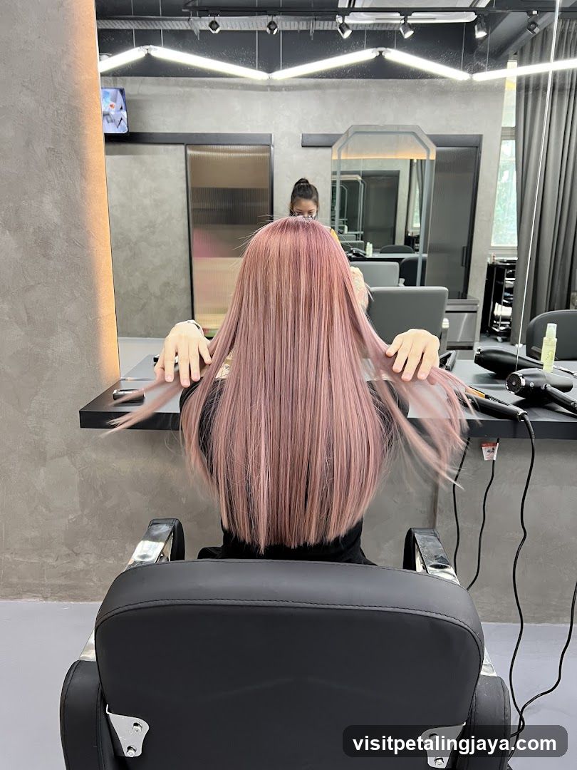 Salon Interior with Pink Hair