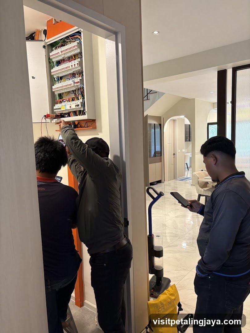 Electricians Working on Panel