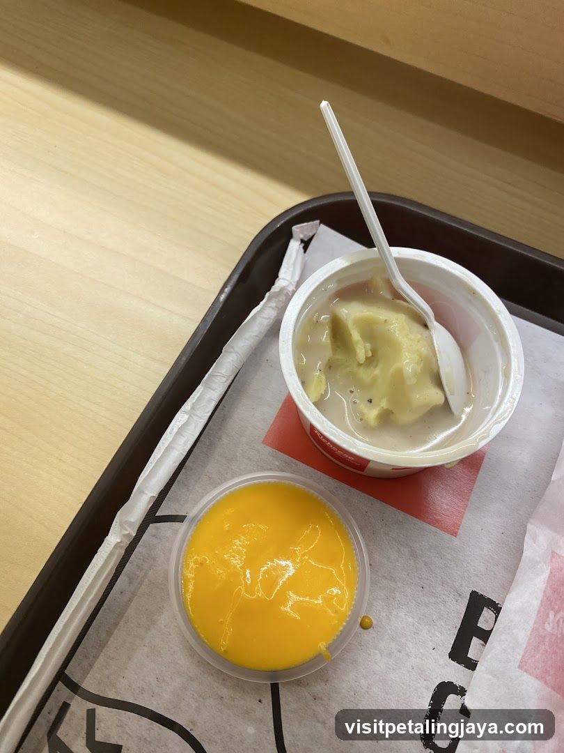 Food Tray with Dessert and Sauce