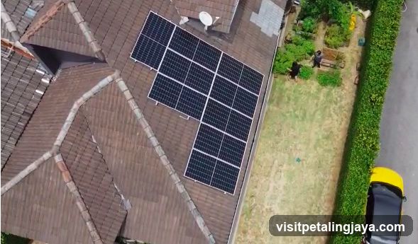 Aerial View of Solar Panels on Roof