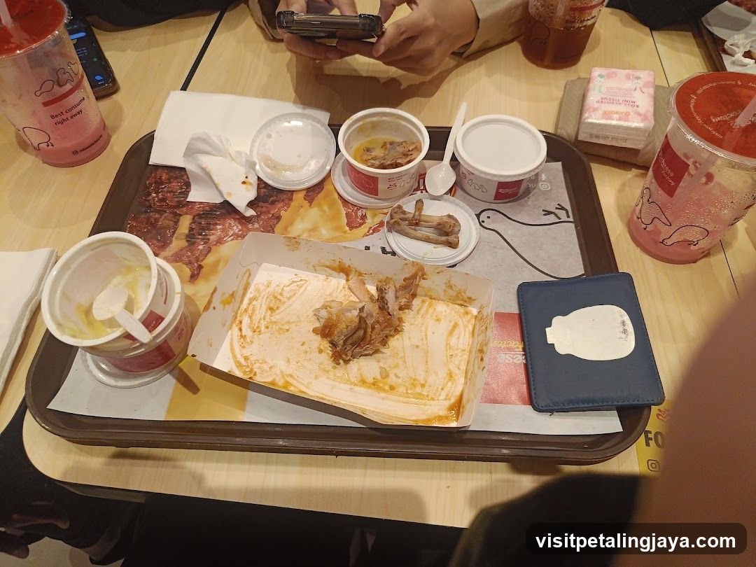 Used Food Tray with Remnants of Meal