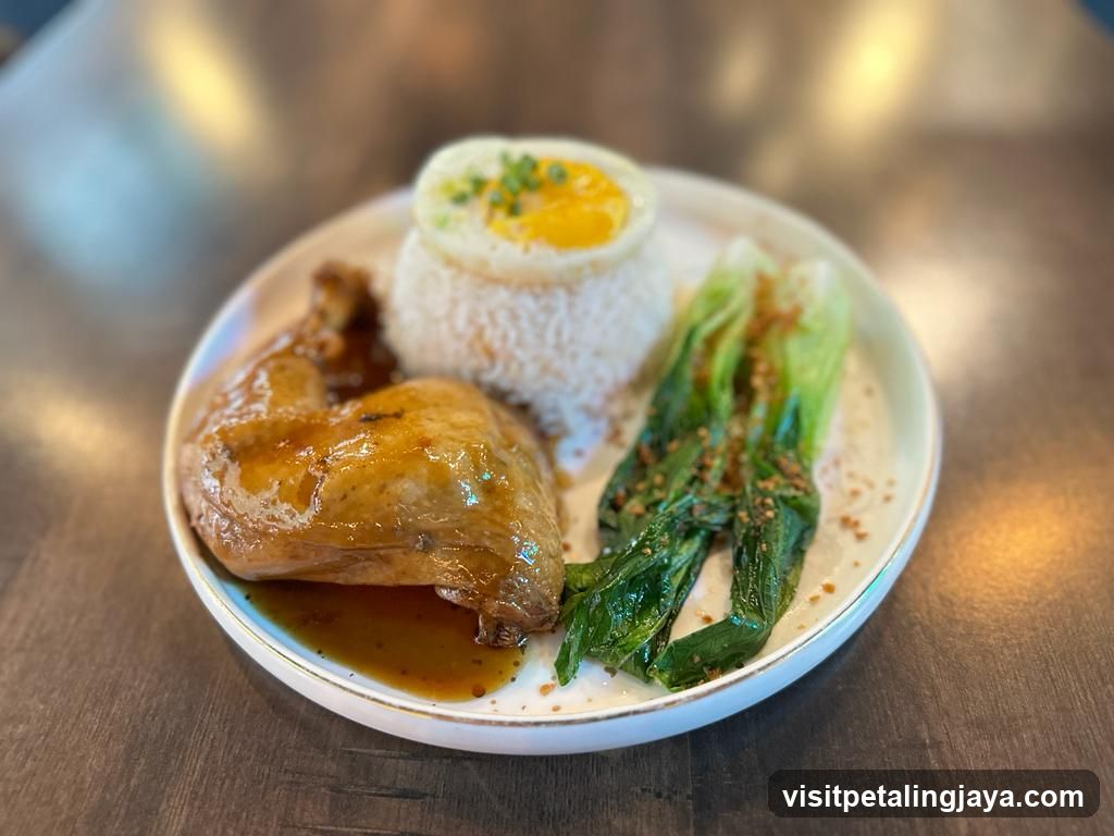 Chicken Rice with Egg and Greens